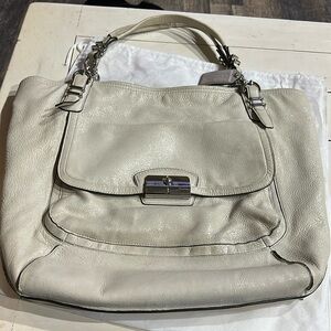 White / Cream Coach Kristen Luminescent purse / tote